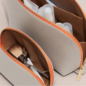 Cuyana soft grey and orange iconic travel set!! Brand new !